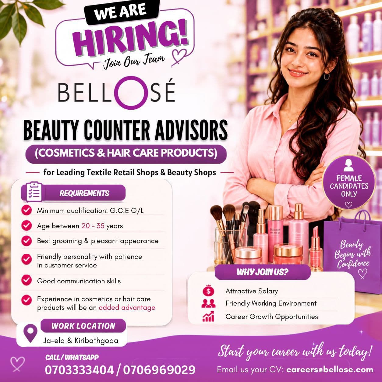 BEAUTY COUNTER ADVISORS at SKILLPOTS SRI LANKA Banner