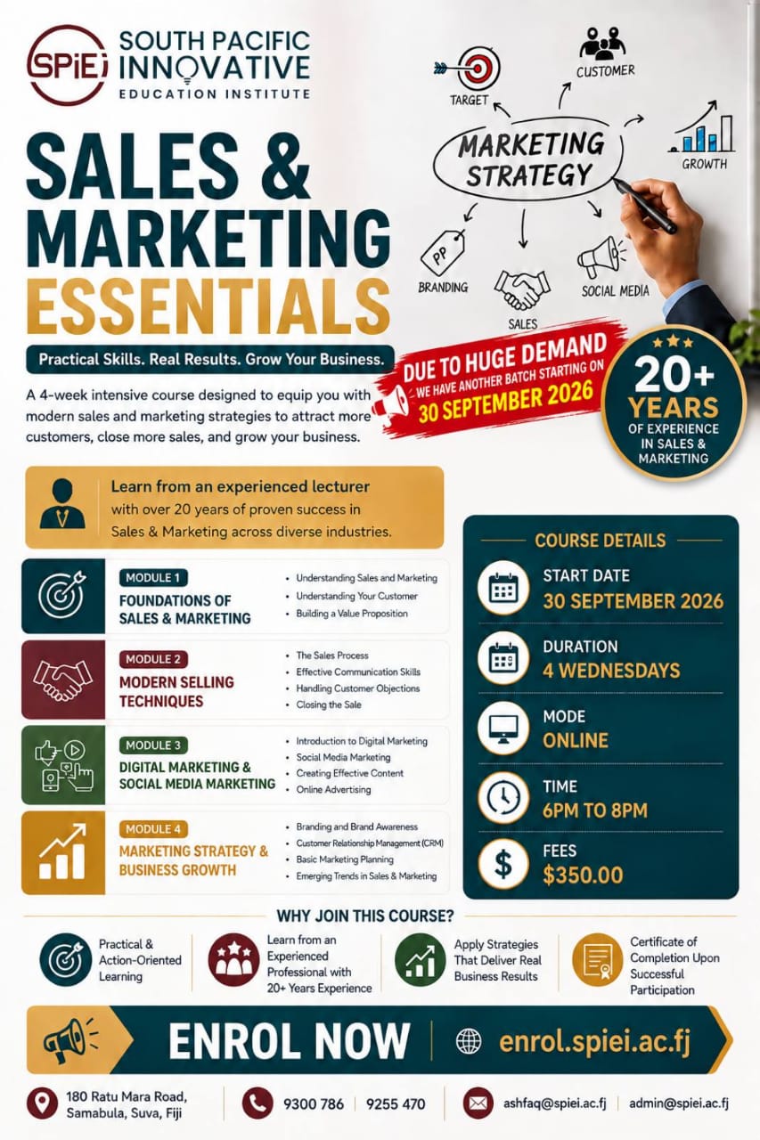 Sales & Marketing at Pacific Islands Jobs Banner