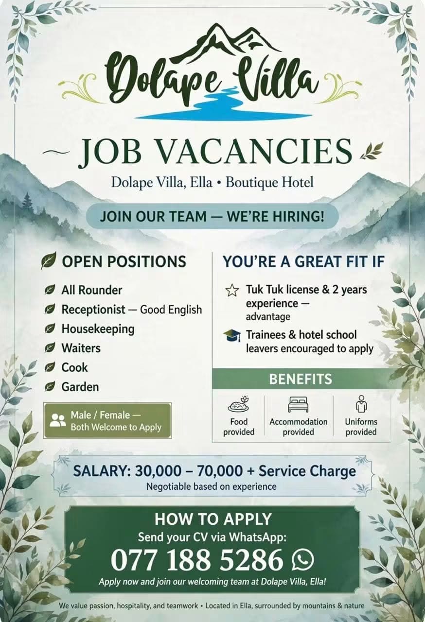 Receptionist at Dolape Villa Banner