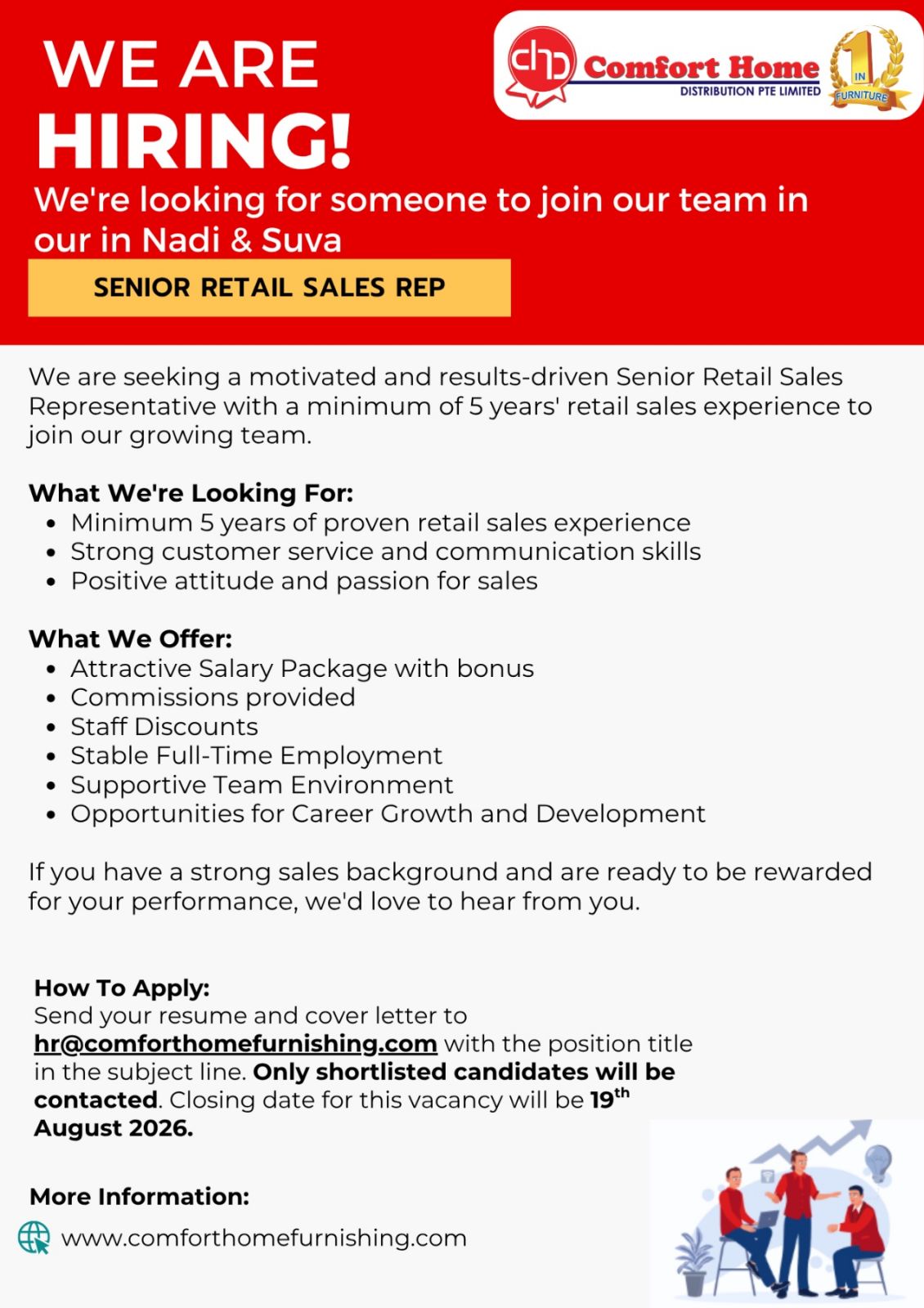 SENIOR RETAIL SALES REP at Pacific Islands Jobs Banner