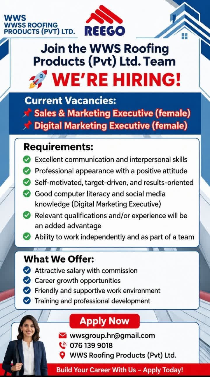SALES & MARKETING EXECUTIVE at SKILLPOTS SRI LANKA Banner