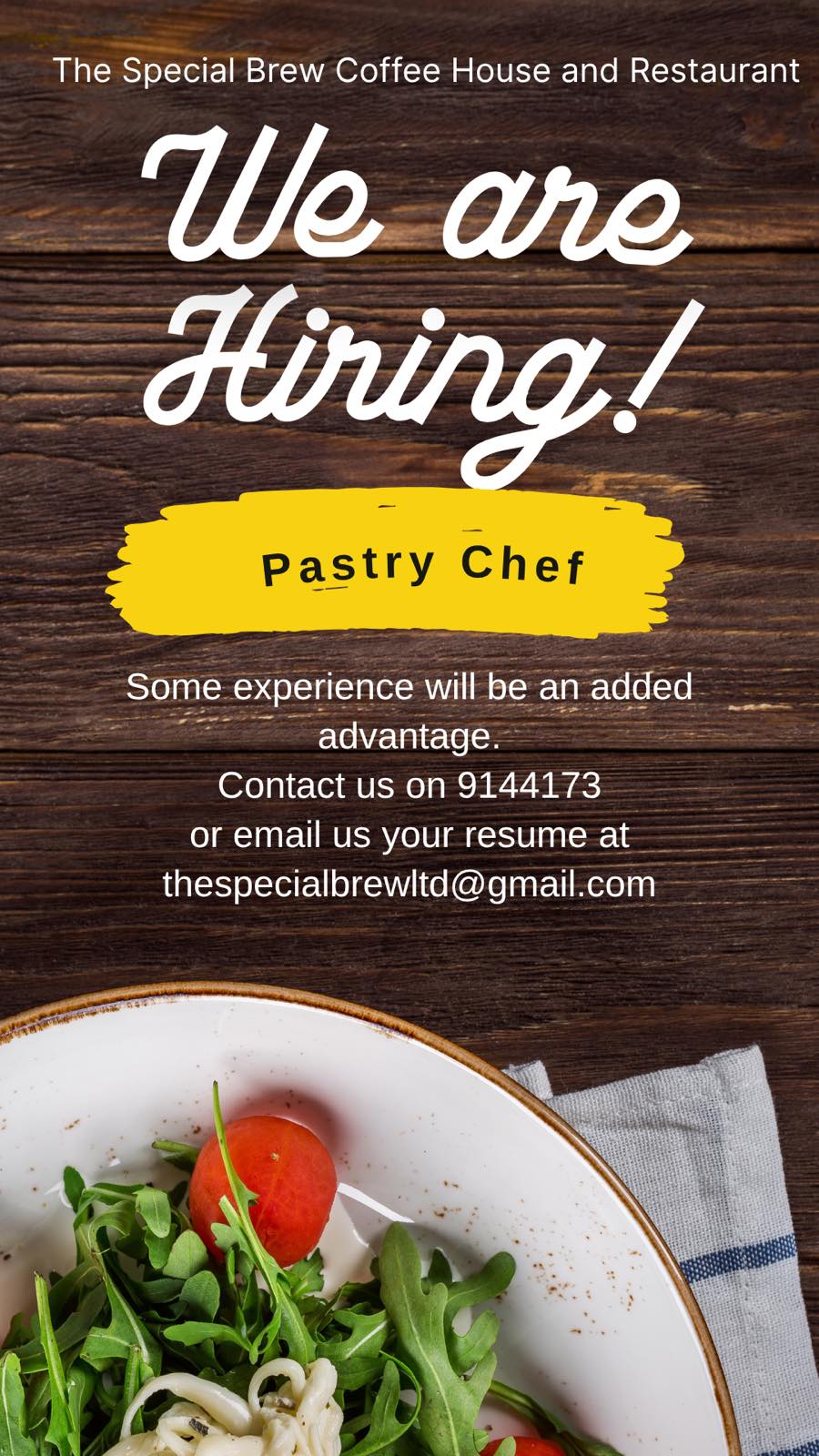 PASTRY CHEF at Pacific Islands Jobs Banner