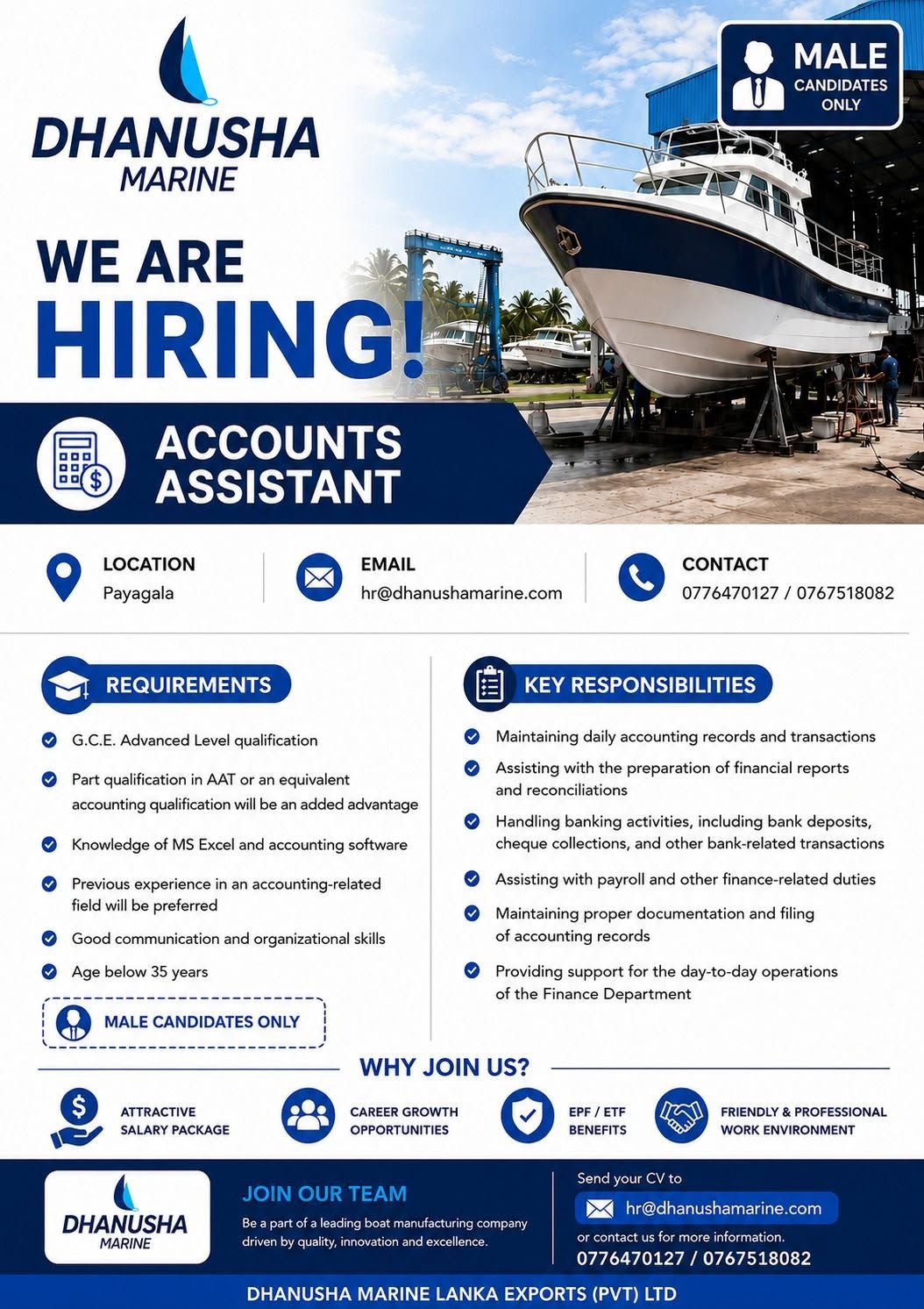 ACCOUNTS ASSISTANT at SKILLPOTS SRI LANKA Banner