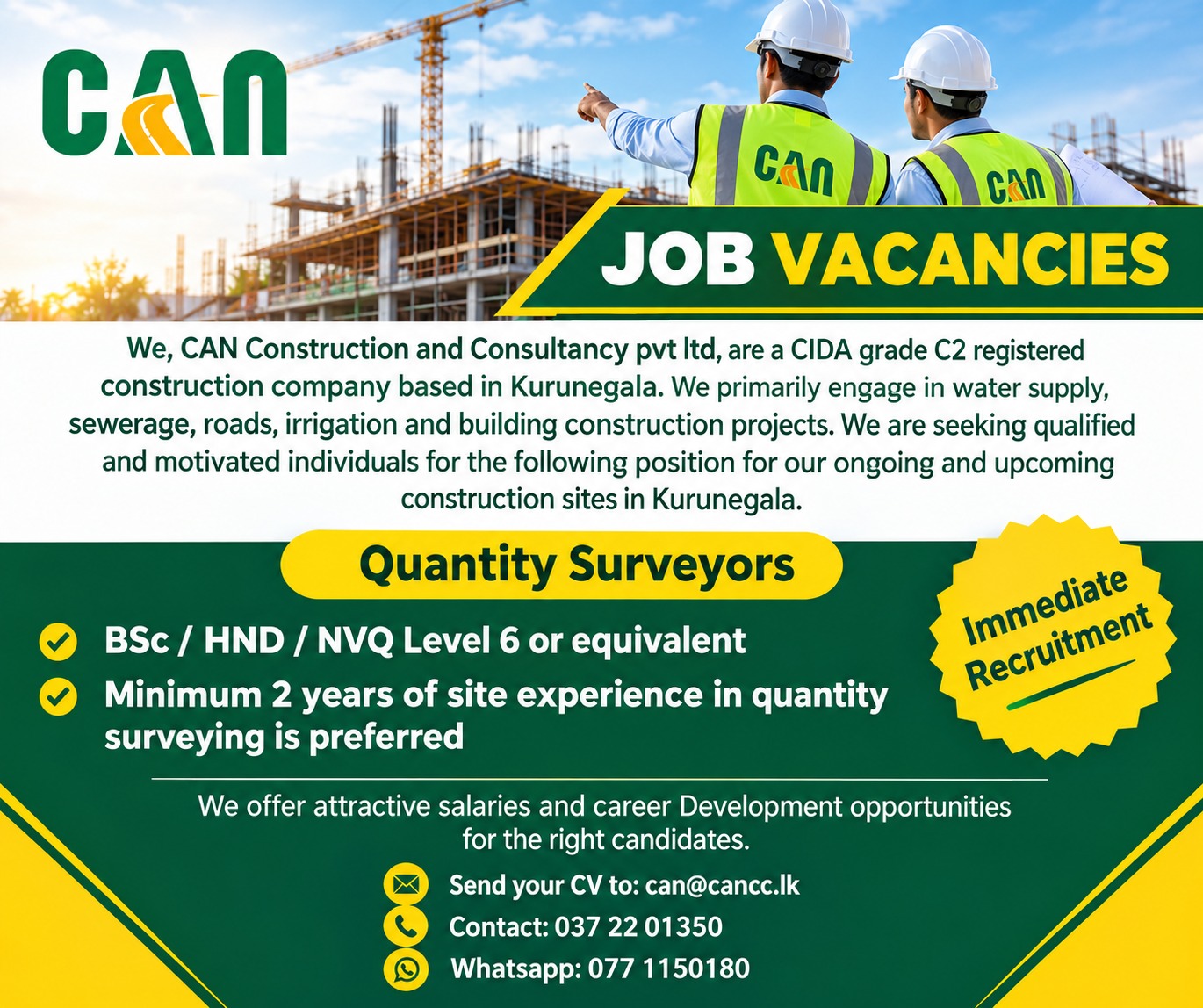 Quantity Surveyors at CAN Banner