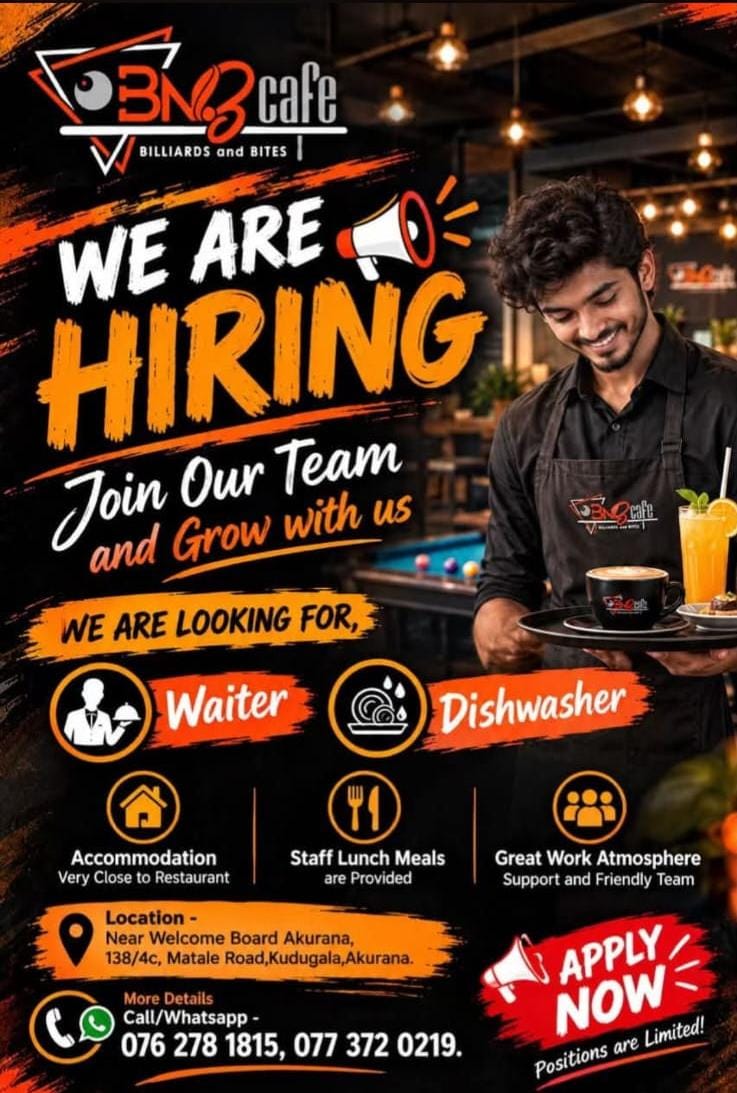 Waiter  at SKILLPOTS SRI LANKA Banner