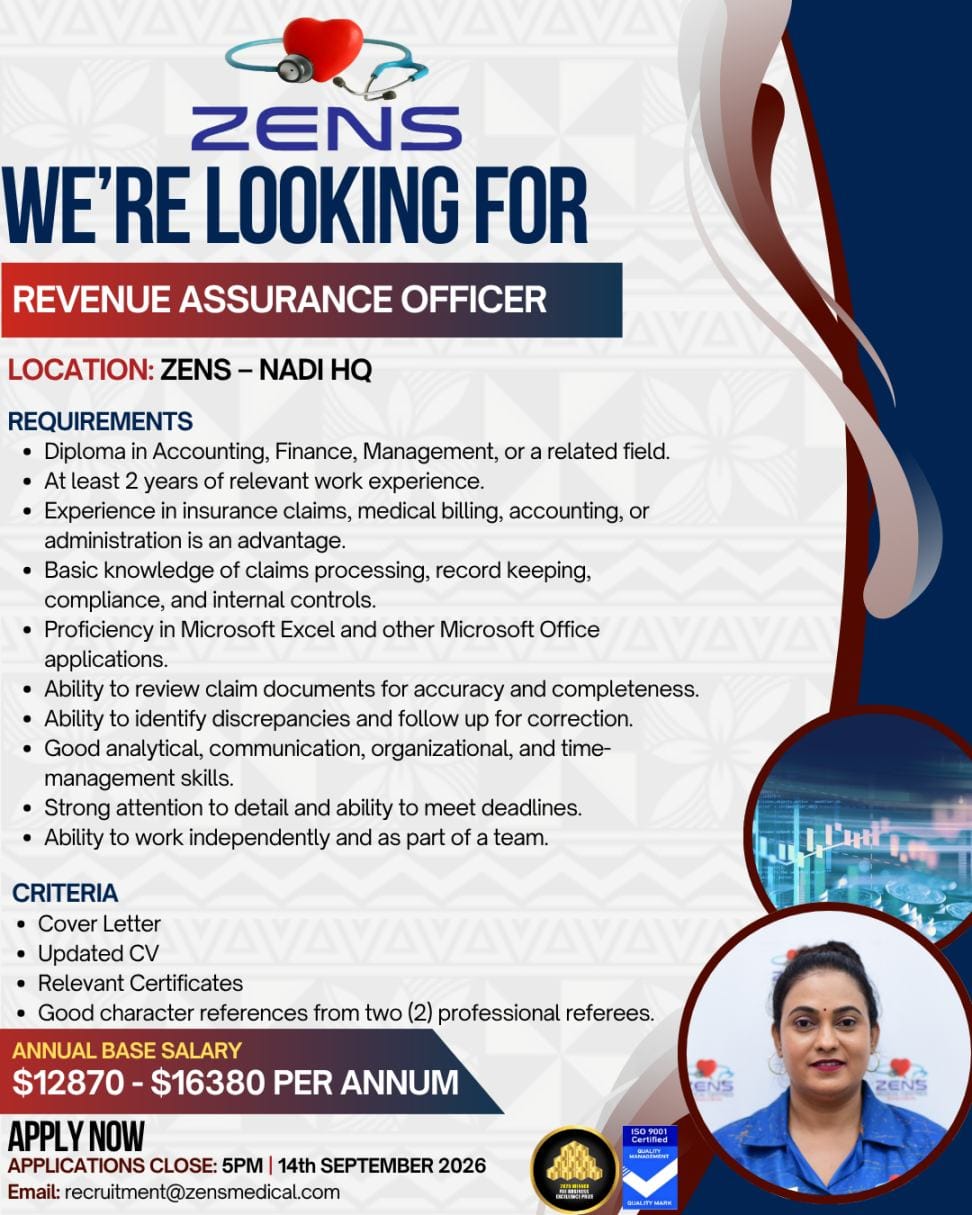 Revenue Assurance Officer  at Pacific Islands Jobs Banner