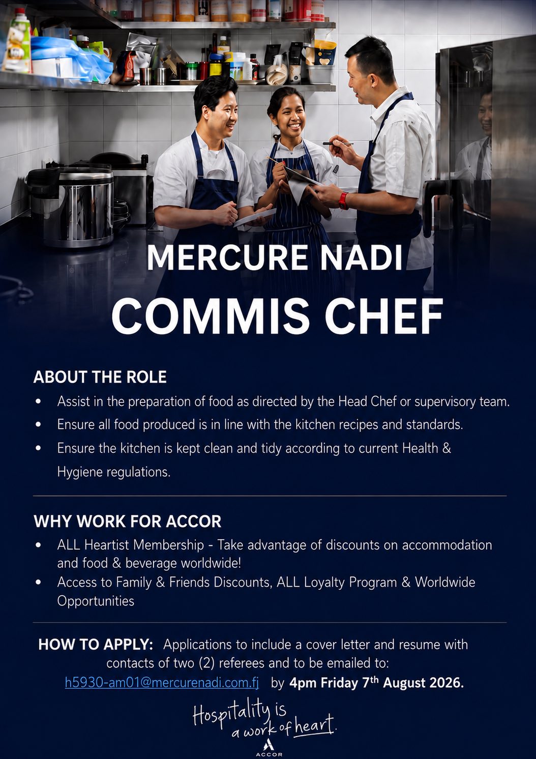 COMMIS CHEF at Pacific Islands Jobs Banner