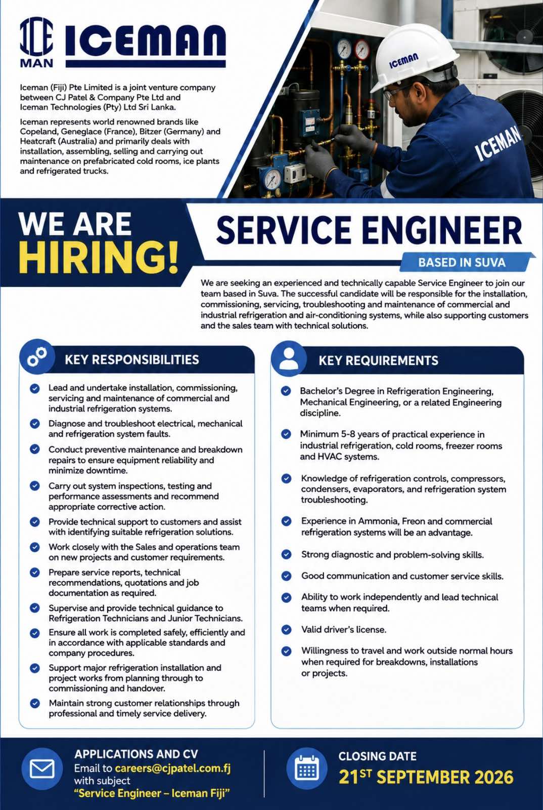 Services Engineer  at Pacific Islands Jobs Banner