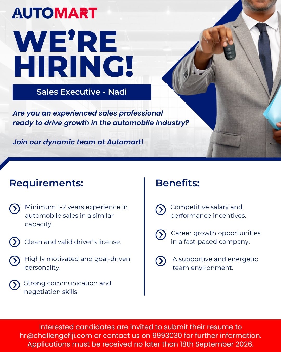 Sales Executive  at Pacific Islands Jobs Banner