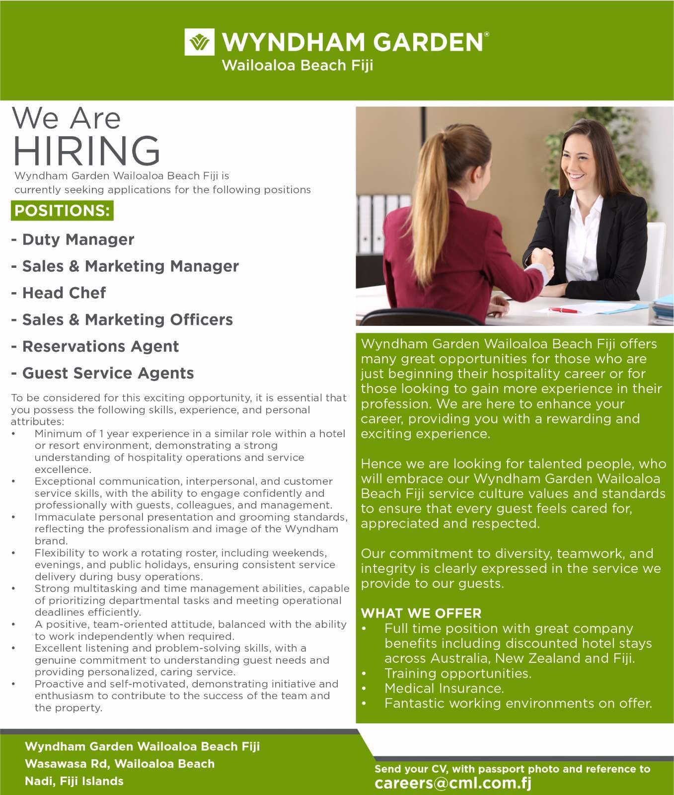Sales & Marketing Manager  at Pacific Islands Jobs Banner